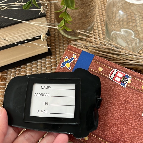 🧳☕️ Luggage tag rubber faux leather but first coffee coffee cup fun travel tag - Picture 3 of 3